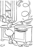 A coloring page of donald duck